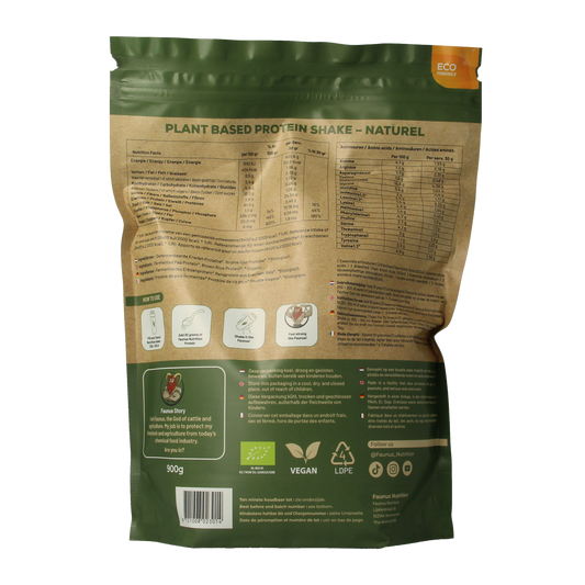 Faunus Nutrition Proteine gefermenteerd naturel bio 900.00 Gram