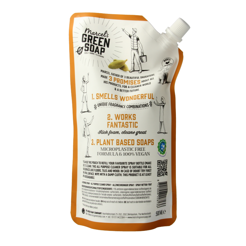 Marcel's Green Soap Allesreiniger spray sandelhout & kardemom navullin 500 Milliliter