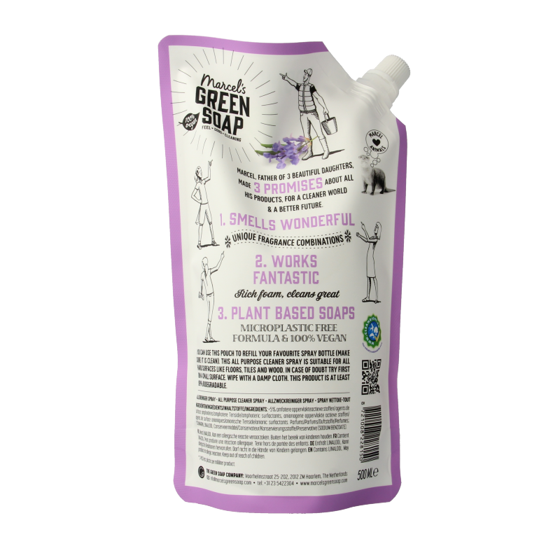 Marcel's Green Soap Allesreiniger lavendel & rozemarijn navulling 500 Milliliter