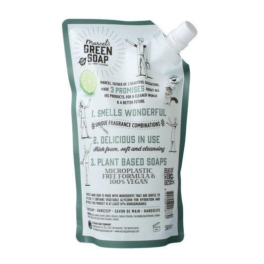 Marcel's Green Soap Handzeep bergamot & black pepper navul 500.00 Milliliter