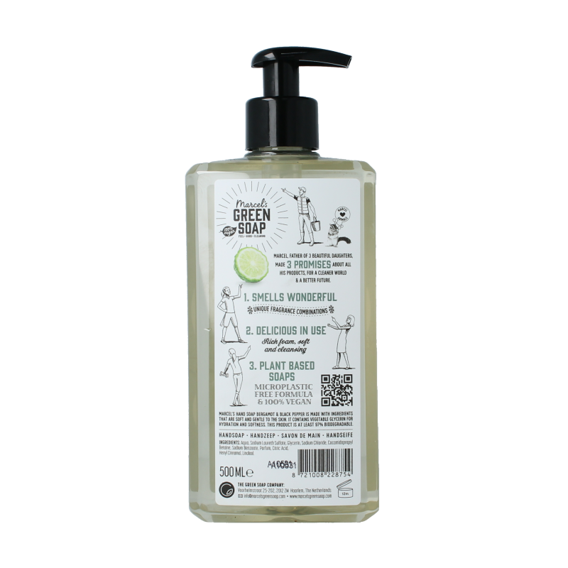 Marcel's Green Soap Handzeep bergamot & black pepper 500 Milliliter