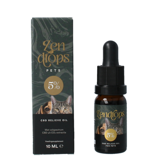 Zendrops CBD relieve oil pets 5% 10 Milliliter