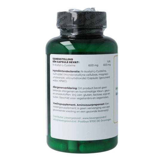 Liever Gezond NAC n-acetyl cysteine 600mg 60 Vegetarische capsules