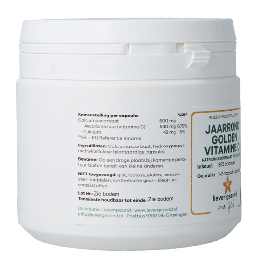 Liever Gezond Vitamine C jaarrond 365 Capsules