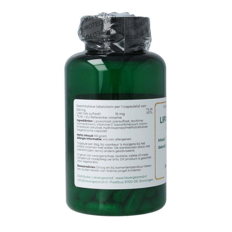 Liever Gezond Liposomaal ijzer sterk 60 Vegetarische capsules