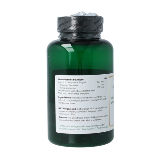 Liever Gezond Chaga 400mg vegan bio 60 Vegetarische capsules