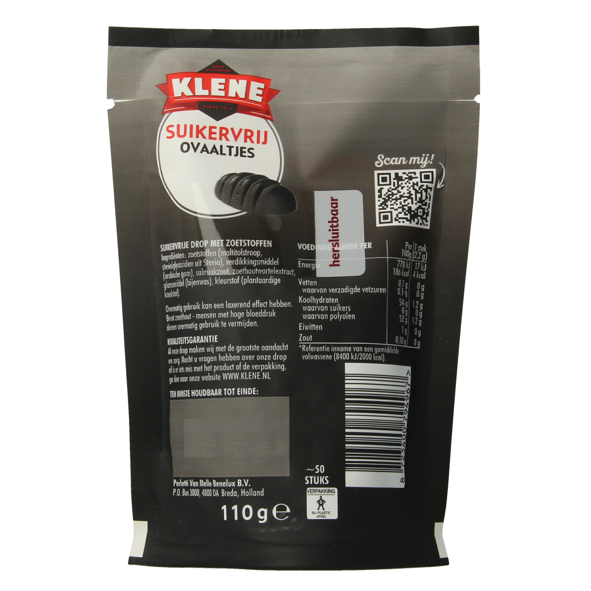 Klene Zoute ovaaltjes suikervrij 110.00 Gram