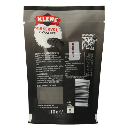 Klene Zoute ovaaltjes suikervrij 110.00 Gram