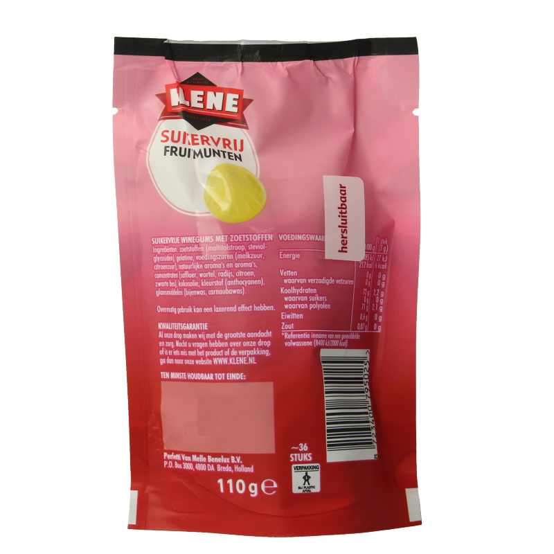 Klene Fruitmunten suikervrij 110 Gram
