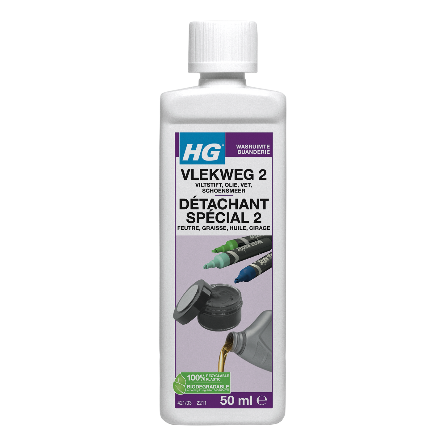HG Vlekweg nr. 2 schoensmeer/viltstift/olie/vet 50 Milliliter