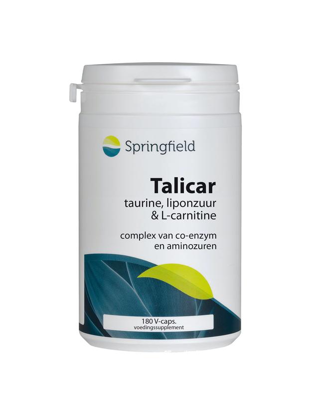 Springfield Talicar I carnitine/taurine/liponzuur 180 Vegetarische capsules