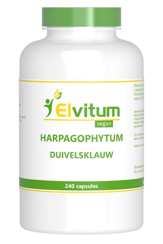 Elvitum Duivelsklauw harpagophytum 240 Vegetarische capsules