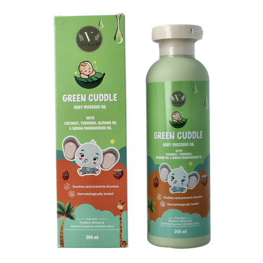 Vanan Green cuddle baby massageolie 200 Milliliter