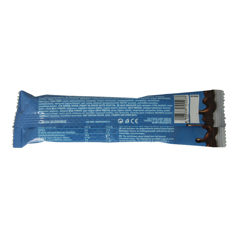 The fitness candy company Milky chocolate & crispy cream 55 Gram