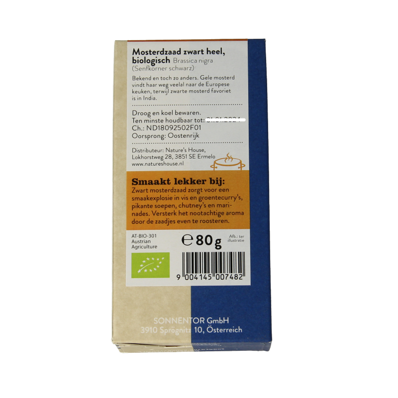 Sonnentor Zwart mosterdzaad bio 80 Gram
