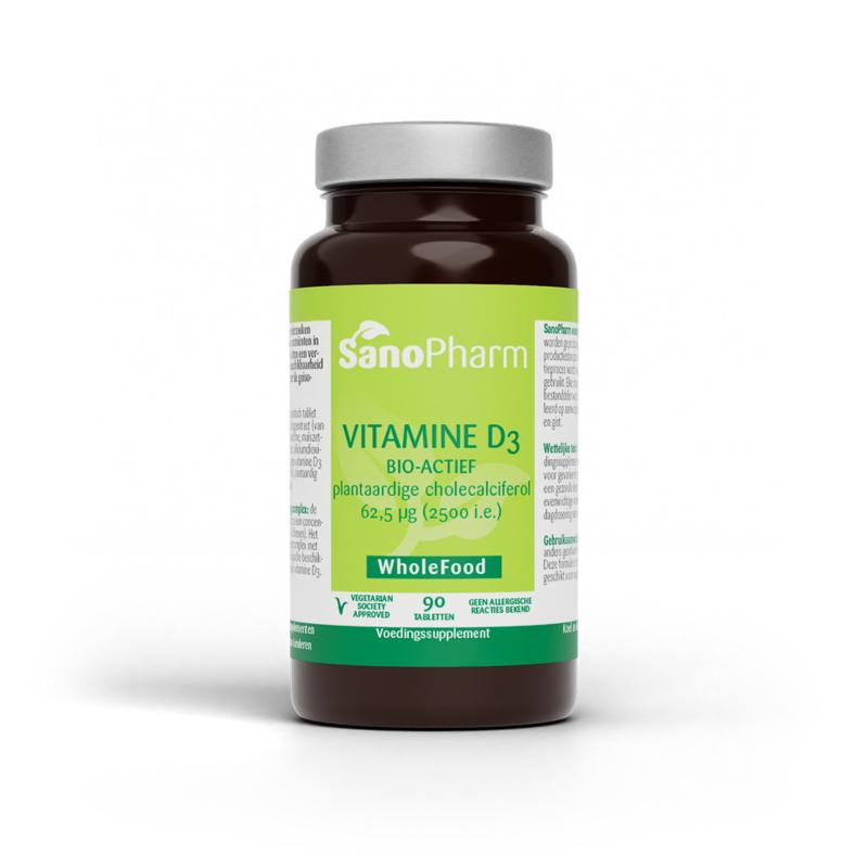 SanoPharm Vitamine D3 62.5mcg/2500IE 90 Tabletten