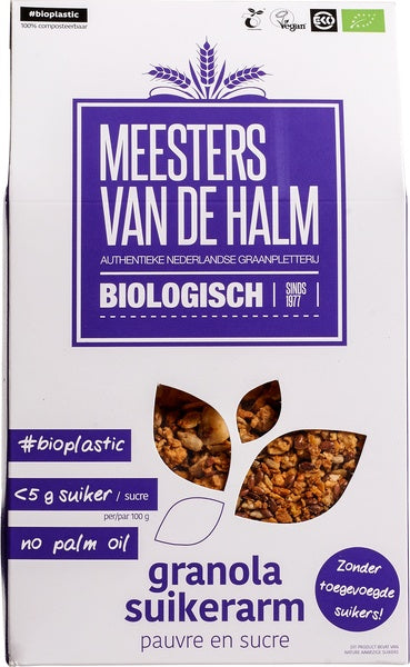 De Halm Granola suikerarm bio 350 Gram