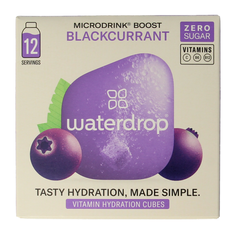 Waterdrop  Microdrink boost blackcurrant bruistabletten 12 Stuks