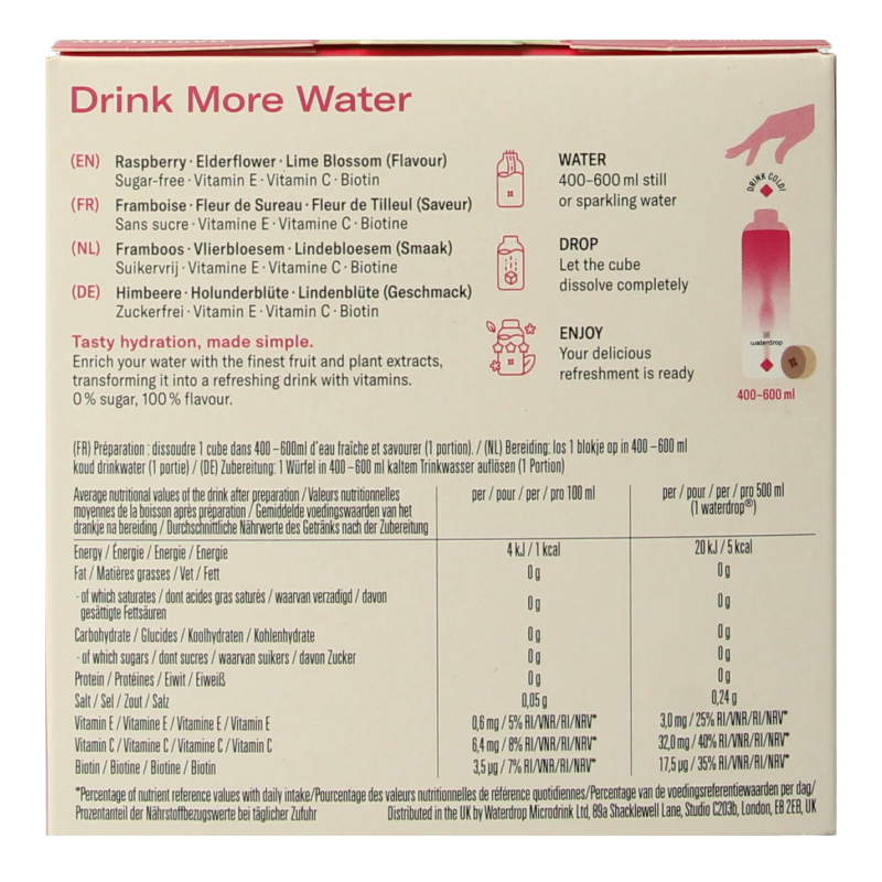 Waterdrop Microdrink flair raspberry bruistabletten 12 Stuks
