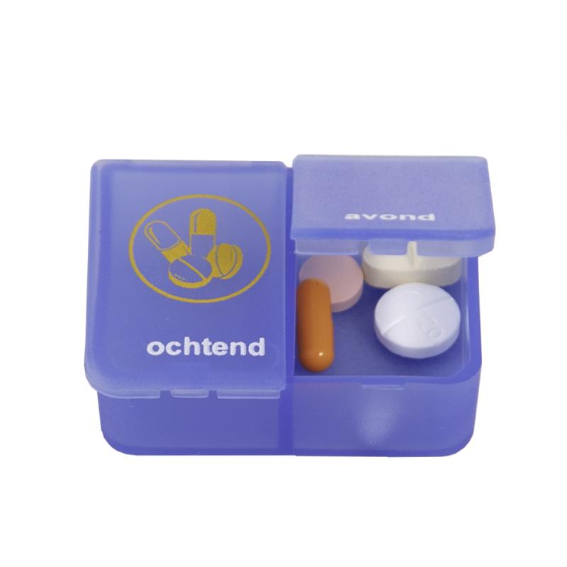 Able 2 Pillendoos 1 dag 2 vaks blauw NL 1 Stuks