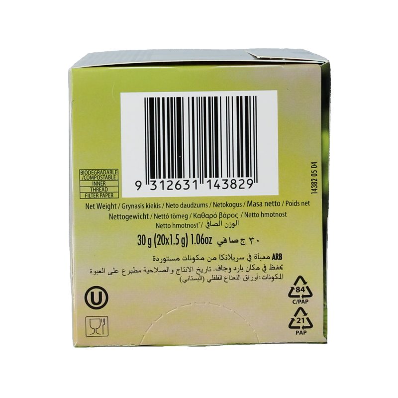 Dilmah Peppermint tea herbal infusion 20 Zakjes