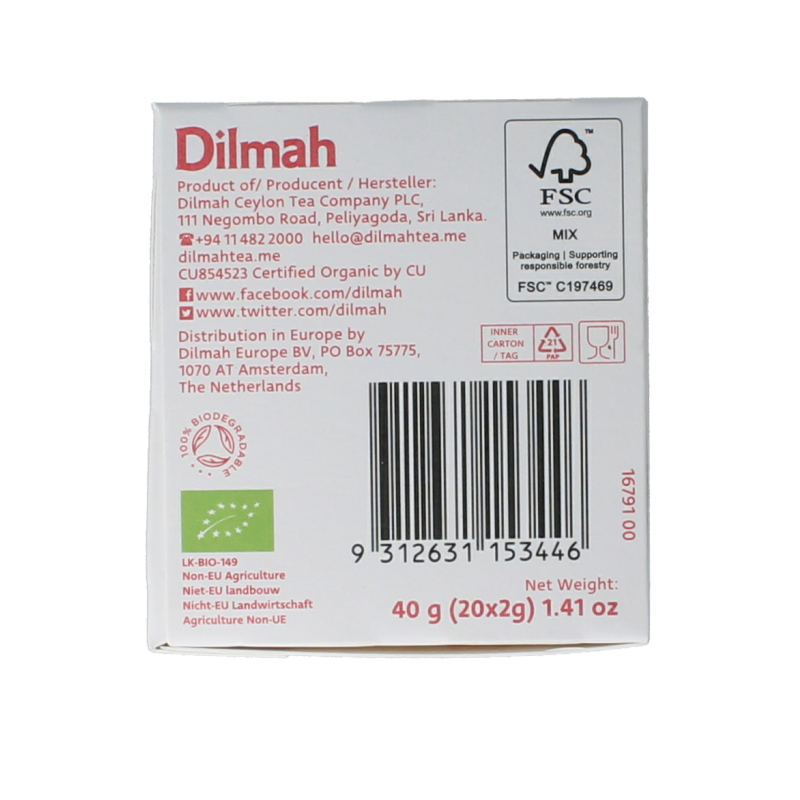 Dilmah Brilliant breakfast tea bio 20 Zakjes