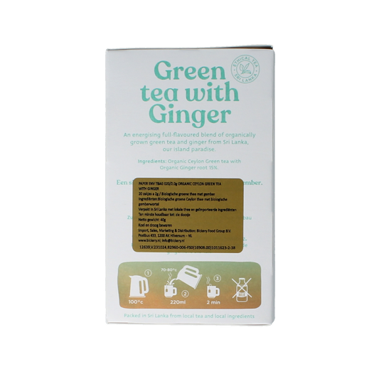 Dilmah Green tea with ginger bio 20.00 Zakjes