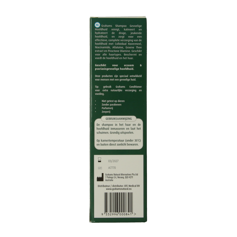 Grahams Shampoo gevoelige hoofdhuid 250 Milliliter