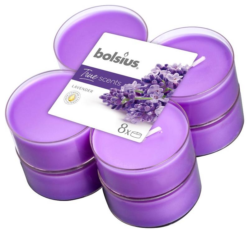 Bolsius True Scents maxilicht lavendel 8 Stuks