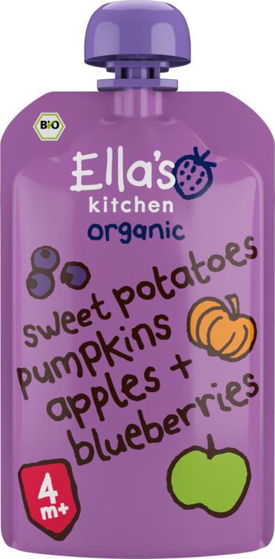 Ella's Kitchen Sweet potato pumpkin apple blueberrry 4+ mnd bio 120 Gram