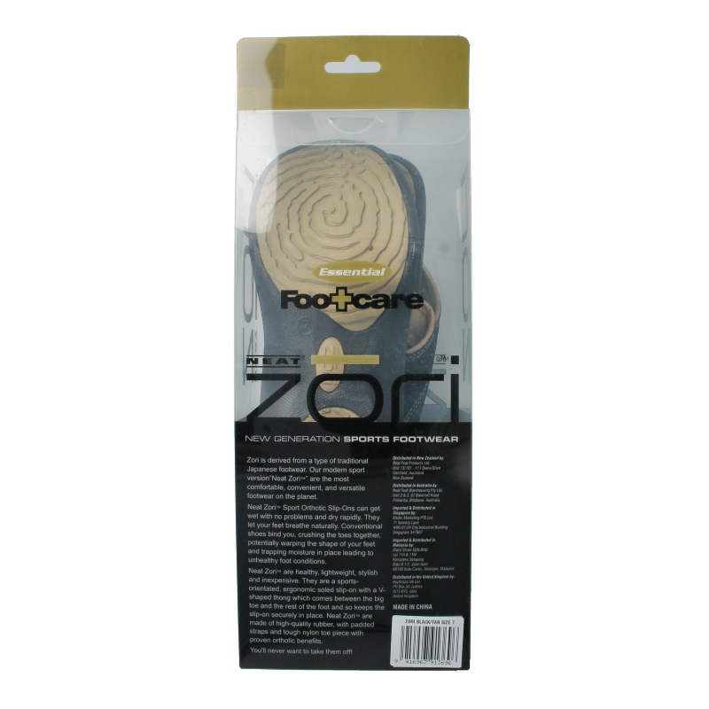 Zori Teenslippers zwart maat 7 38 2/3 tot 39 2/3 1 Paar