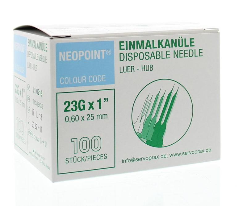 Neopoint Injectienaald steriel 0.6 x 25 100.00 Stuks