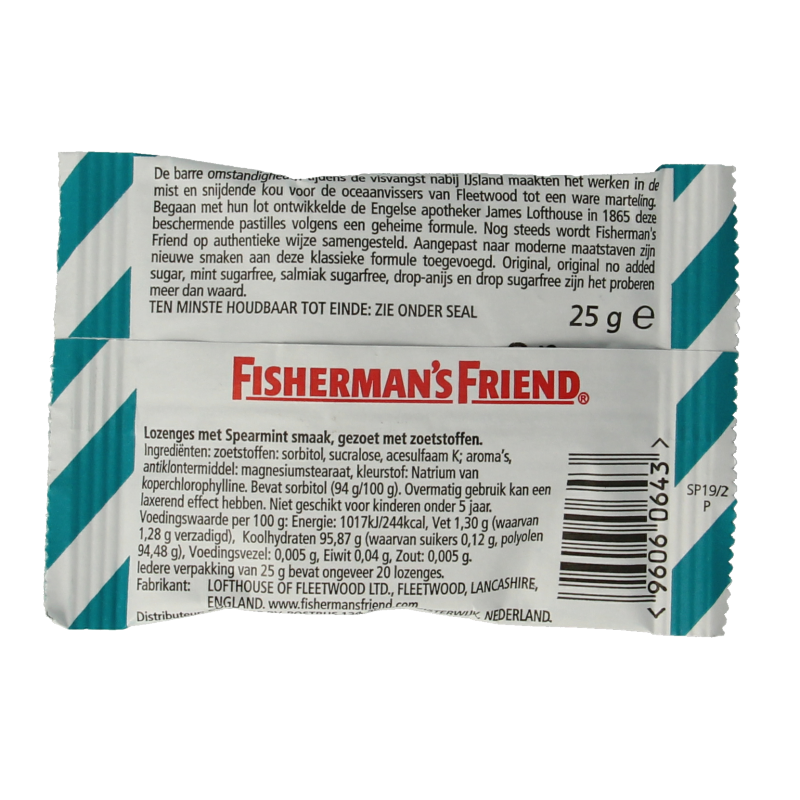 Fisherman's Friend Spearmint suikervrij 25 Gram