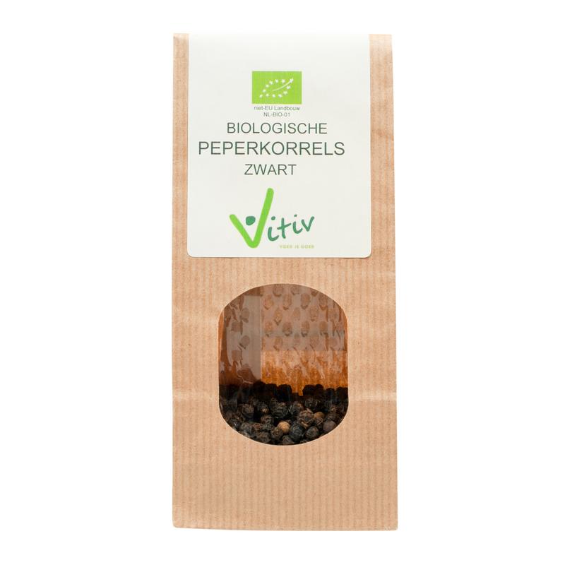 Vitiv Peperkorrels zwart bio 250 Gram