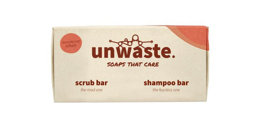 Unwaste  Duopack coffee scrub & shampoo bar 1 Stuks