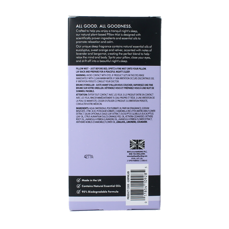 Baylis & Harding Goodness sleep pillow mist lavender & bergamot 100 Milliliter