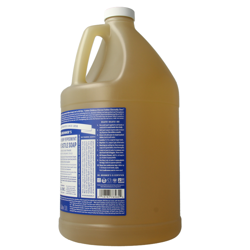 Dr Bronners Liquid soap peppermint 3800 Milliliter