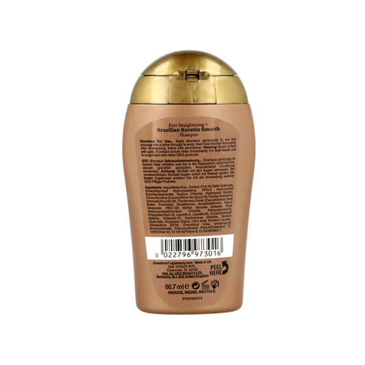 OGX Travelsize brazilian keratin smooth shampoo 88.7 Milliliter