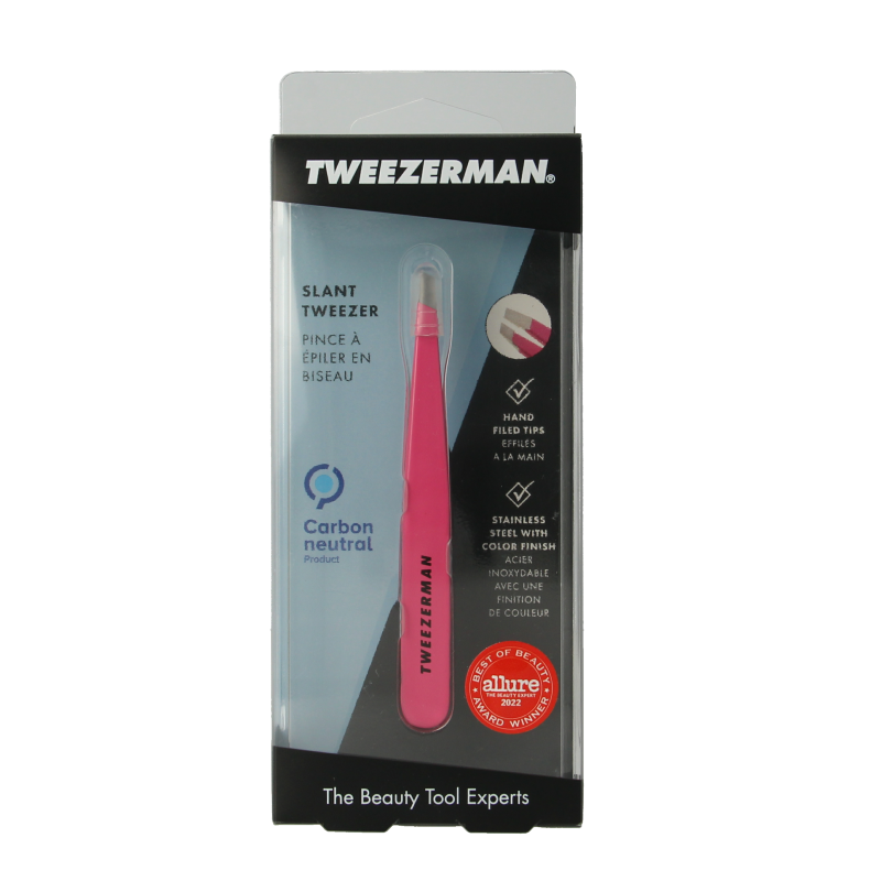 Tweezerman Slant pretty in pink 1 Stuks