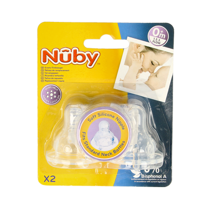 Nuby Siliconen speen 3-standen 2.00 Stuks