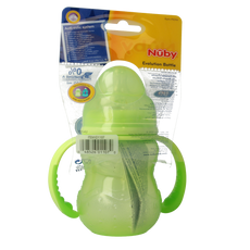 Nuby Trainingsfles anti lekspeen & lektuit 0+ assorti 1.00 Stuks