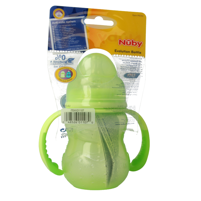 Nuby Trainingsfles anti lekspeen en anti lektuit 0+ 1 Stuks