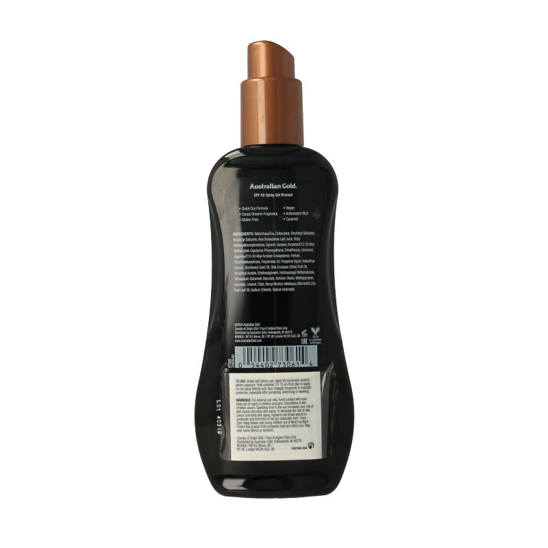 Australian Gold Spray gel bronzer SPF50 237 Milliliter