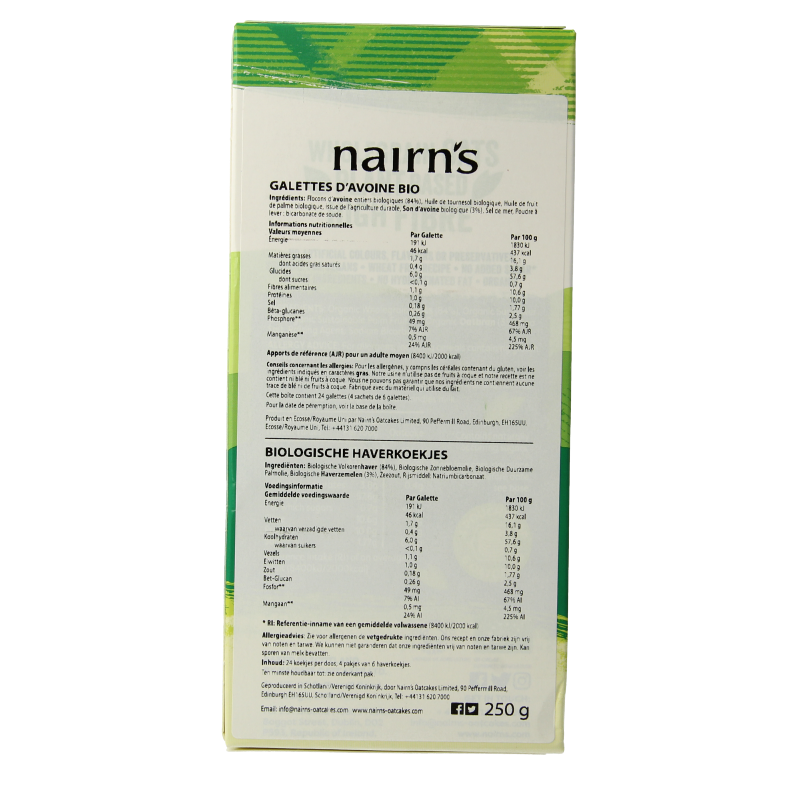 Nairns Oatcakes organic bio 250 Gram