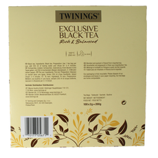 Twinings Exclusive black tea envelop 100 Zakjes