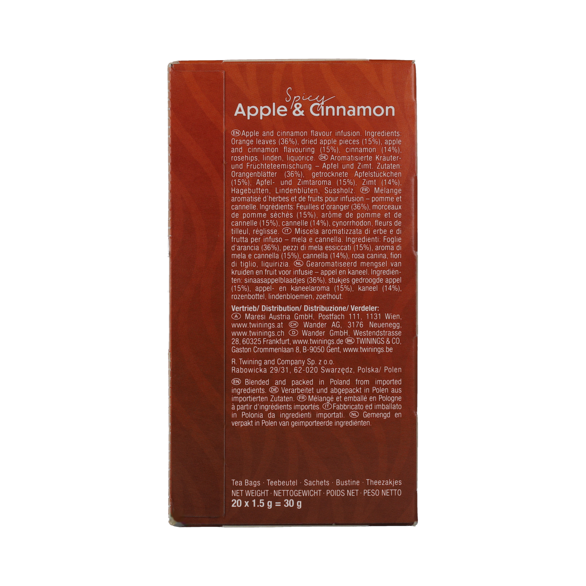 Twinings Spicy apple & cinnamon 20.00 Zakjes