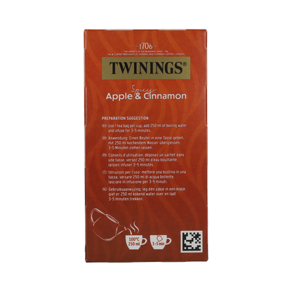 Twinings Spicy apple & cinnamon 20.00 Zakjes