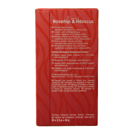 Twinings Rozenbottel hibiscus 20 Zakjes
