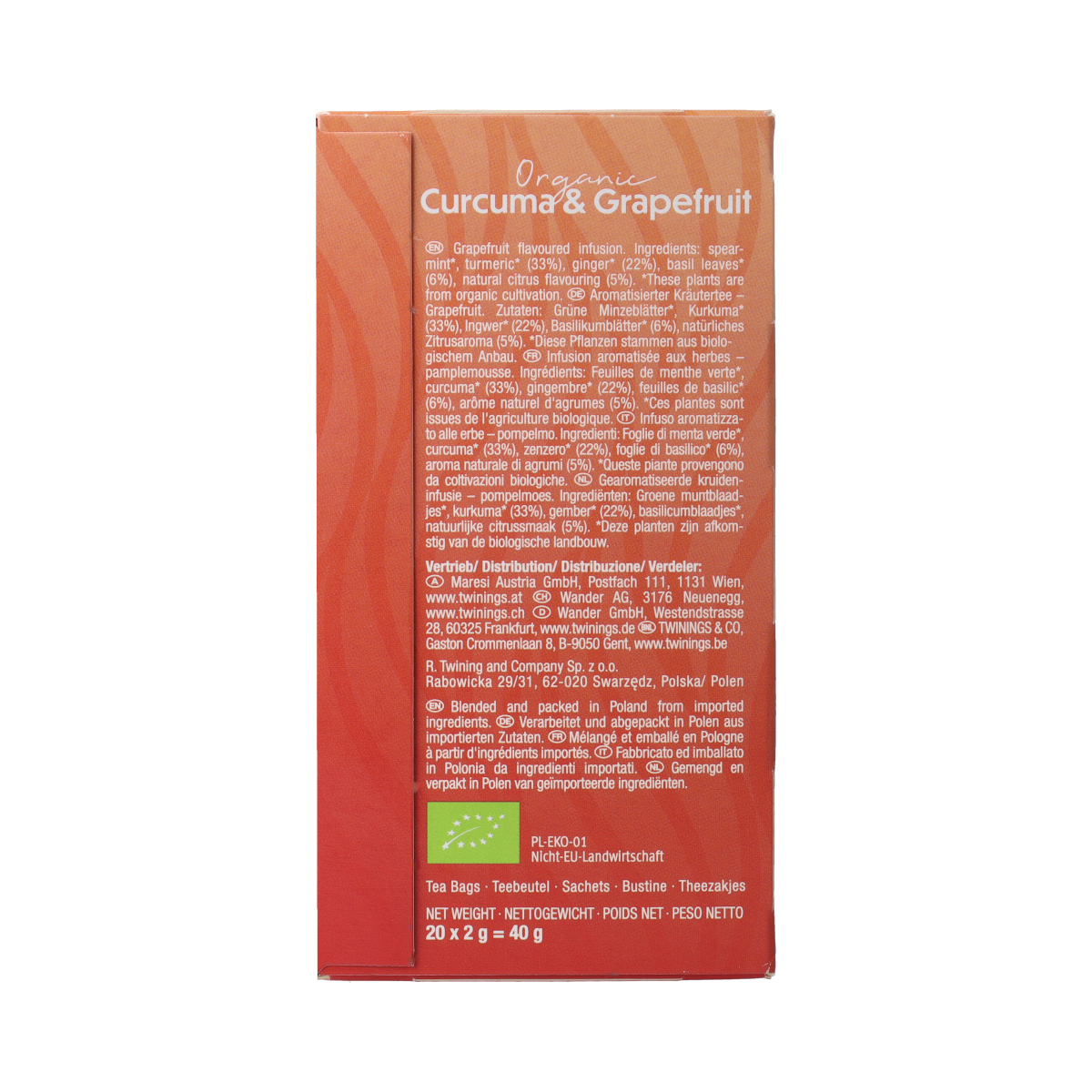 Twinings Curcuma & grapefruit bio 20.00 Zakjes
