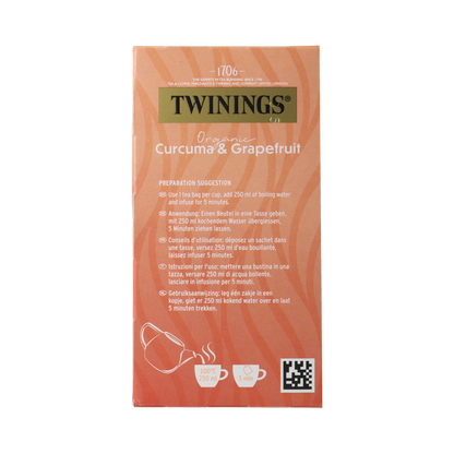 Twinings Curcuma & grapefruit bio 20.00 Zakjes